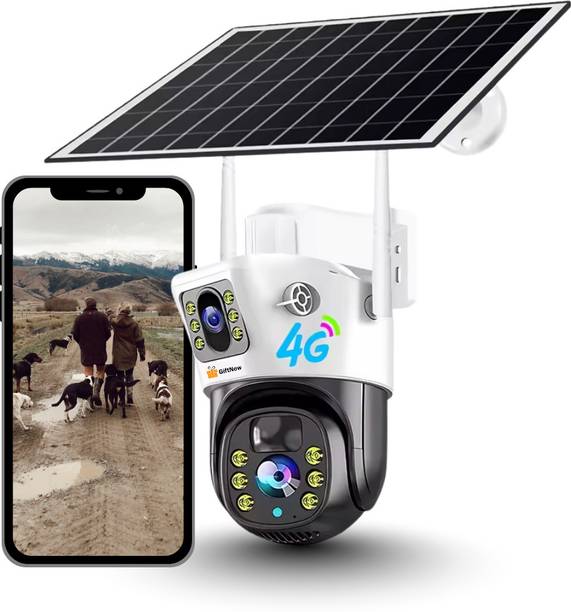 GiftNow 5+5MP 4G/5G Solar Battery CCTV Pan-Tilt IR 30m Night Vision AI Tracking Security Camera
