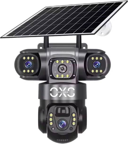 OneXsale 12MP Super 5G Solar Battery Powered 360°View PTZ 3 Lens Night Vision Waterproof Security Camera