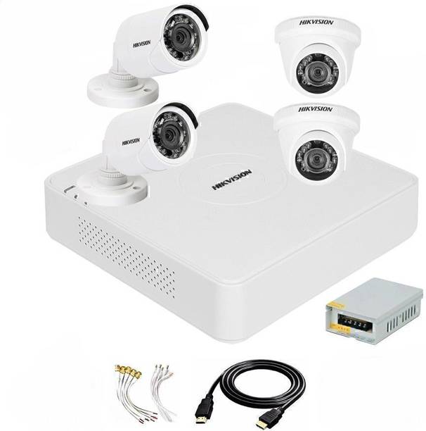HIKVISION 4 Channal TURBO HD DVR 1080p 1Pcs,Outdoor Camera 2 MP 2Pcs,Indoor Camera 2 MP 2Pcs,Power Supply 1Pcs,combo set Security Camera