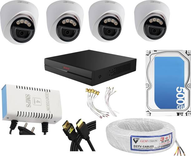 CP PLUS 3MP Color Night Vision CCTV Camera Set 4 Indoor Camera color Vu With Audio Security Camera