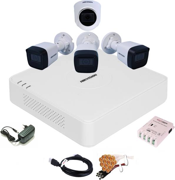 HIKVISION 4 Channel HD DVR 1080P,IP67 2MP Outdoor & Indoor Camera (1080P),COMBO-52 Security Camera