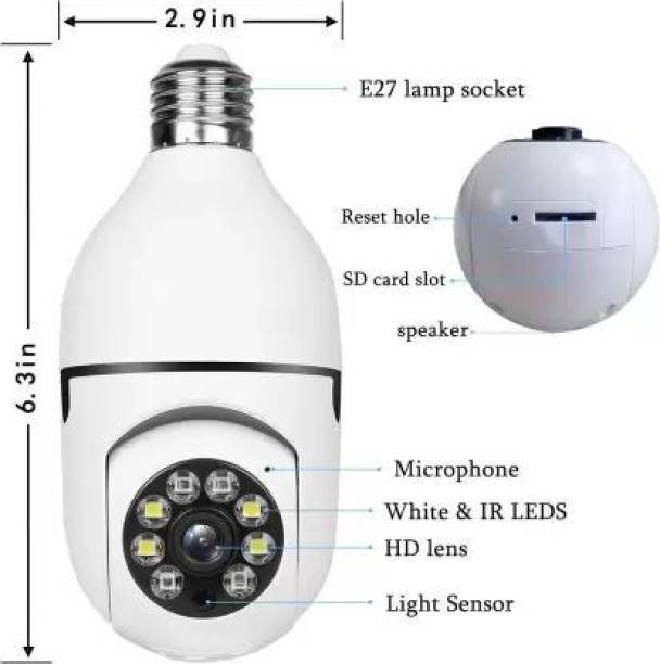 GREENEYE TECHNOLOGY Wi-Fi CCTV Camera Wireless Bulb Shape Spy Camera wifi cctv camera with battery Spy Camera