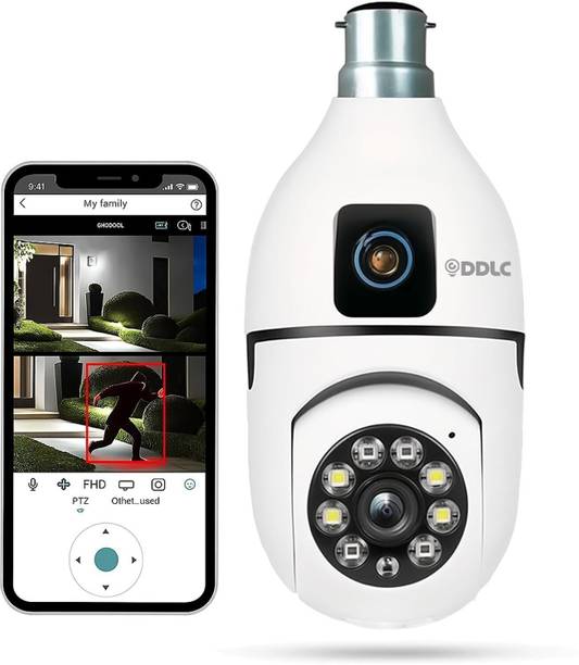 DDLC DDLC Dual Lens Light Bulb WiFi Camera 4MP Full HD 1080P | Dual View Security Camera