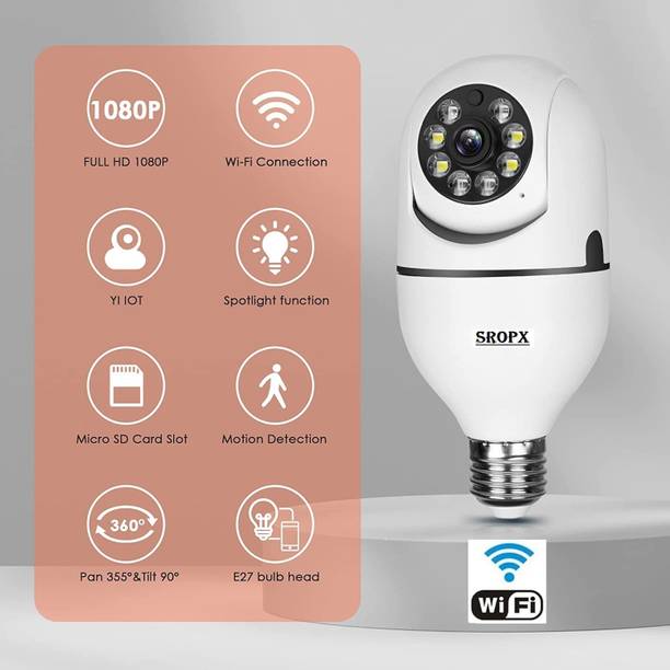 SROPX Wireless WiFi PTZ Bulb Holder SPY Camera 5.0 MP CCTV Camera Motion Night Vision Security Camera
