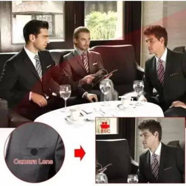 Radhe HD Mini Button Spy Cam – Audio Video Recorder, 32GB Memory Card Slot Spy Camera