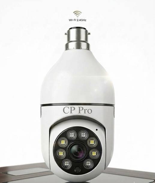 CP PRO Smart Wireless Wi-Fi Light Bulb Security Camera for Home & Shop | 360 Degree Vie Security Camera