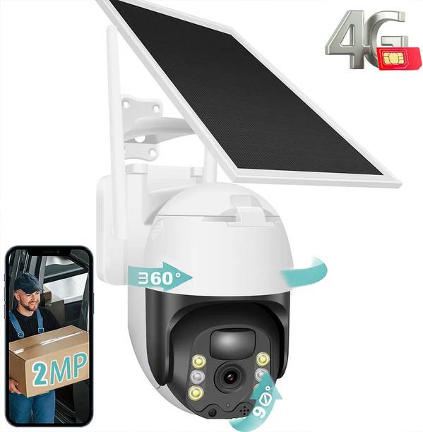 SIOVS SIM Camera Solar Powered 1080p HD PTZ Control 10X Zoom TwoWay Audio Night Vision Security Camera