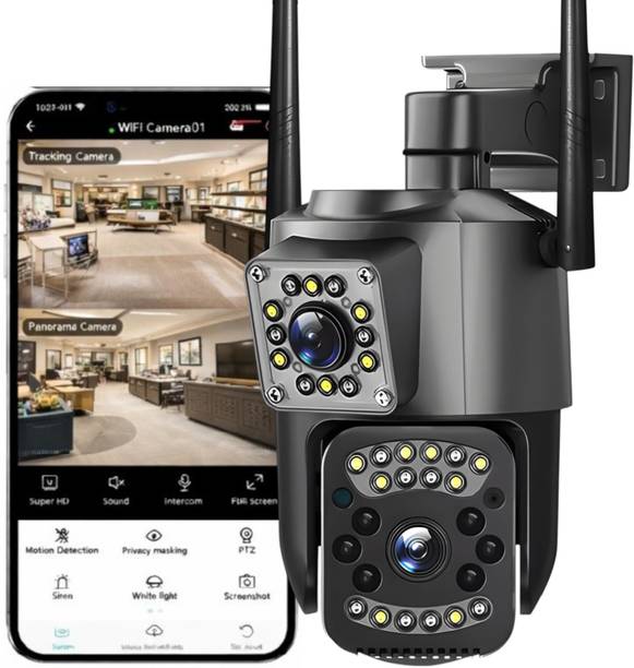 Bzrqx CCTV 2K Ultra HD WiFi Camera Motion Detect DUAL PTZ 360° Wireless IP Cam System Security Camera