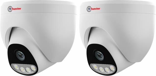 Trueview Pack of 2 3MP 4G SIM STQC Dome Camera Color Night Vision 2 Way Audio Security Camera