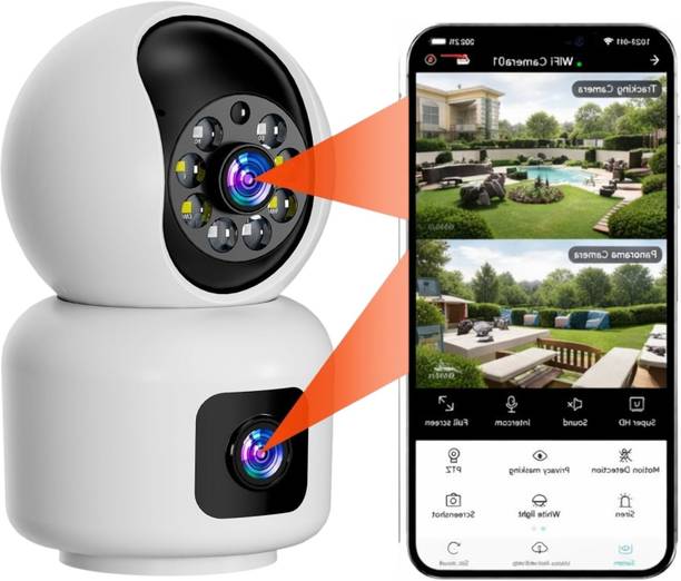 OSQD 5+5MP FHD WiFi Dual Lens CCTV Camera PTZ AI Motion Alert Security Camera