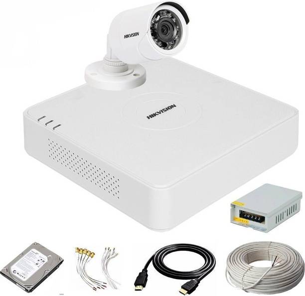 HIKVISION 4 Channal TURBO HD DVR 1080p 1Pcs,Outdoor Camera 2 MP 1Pcs,500 GB Hard Disk,Full combo set Security Camera