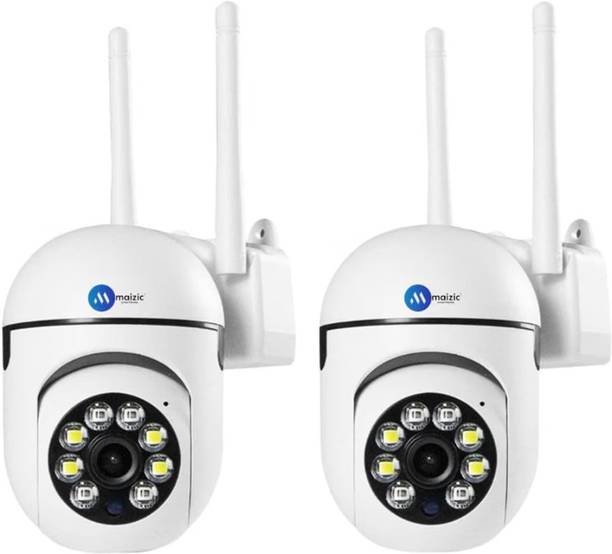 Maizic Smarthome 3MP FHD WiFi Mini PTZ Color Night Vision V380 Pro App Live View ( Pack of 2 ) Security Camera