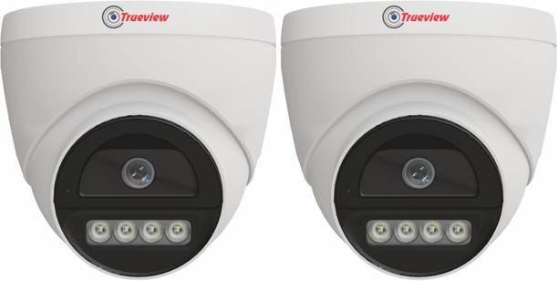 Trueview Pack of 2 2MP Full HD Dome CCTV Camera Dual Light Built-in Mic Color Vision Security Camera