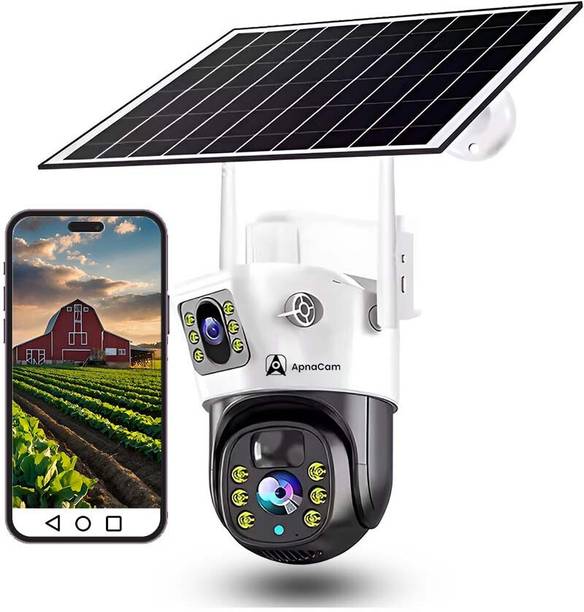 ApnaCam 5MP Dual 3mm+8mm Lens 4G Solar Mini Pan-Tilt IR 30Mtr Night Vision Security Camera
