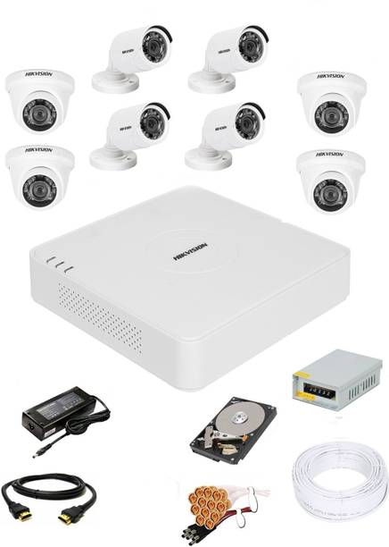 HIKVISION 8 Channal HD DVR 1080p 1Pcs,Outdoor 720p 4Pcs,Indoor 720p 4Pcs,Hard Disk Security Camera