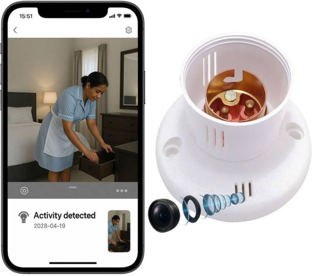 KIFEBITE Bulb Holder Spy WiFi Camera Hidden 1080p Wireless Security Camera Home & Office Spy Camera