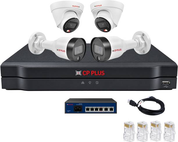 CP PLUS 2MP IP IlluMax Color Night Vision Audio Outdoor & Indoor Camera Combo with NVR Security Camera