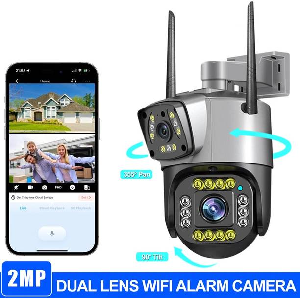 AVOIHS WIFI CCTV Dual Lens HD Camera TwoWay Audio Bullet+360° PTZ Control Night Vision Security Camera