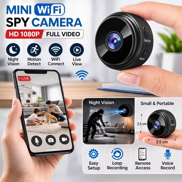 DENVY Compact Wireless Spy Camera with Magnetic Mount & Motion Detection Security Camera