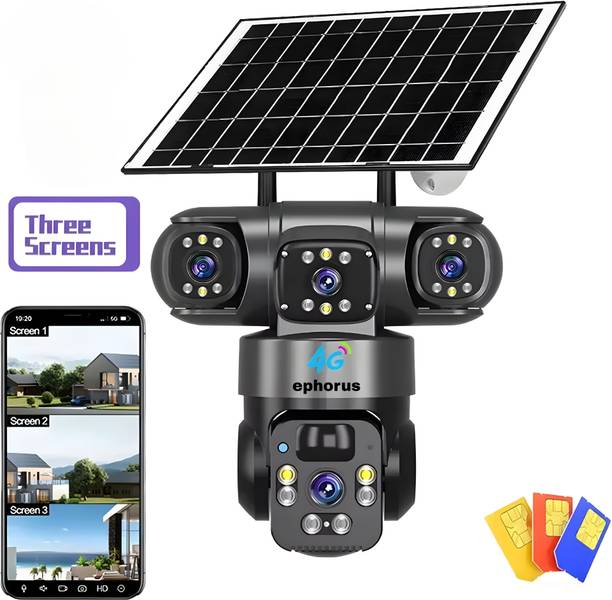 ephorus 15MP 4G solar panel 3 lens 3 screen CCTV waterproof IP66 night vision Security Camera