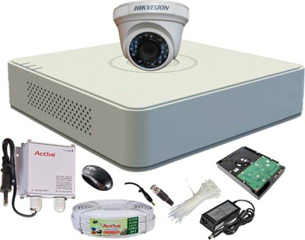 HIKVISION Hikvision Turbo Hd Combo SET 09 DVR DS-7A04HGHI-F1/N OR DS-7A04HGHI -F1/ECO DOME CAMERA 1PCS 90 METAR CABLE 500 GB HDD CAMBO KIT Security Camera