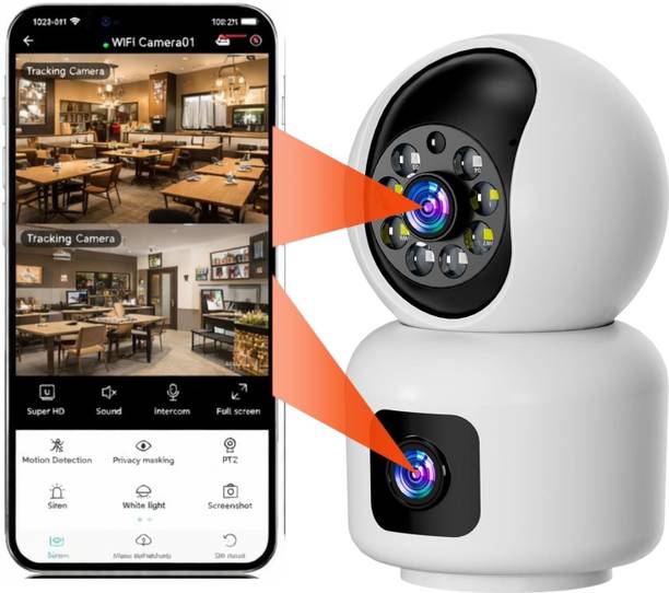 OSQD 5+5MP FHD WiFi PTZ CCTV Camera Dual Lens AI Alarm Mobile Monitoring Security Camera