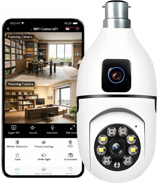 AVOIHS CCTV WIFI Dual Lens Camera Ptz 360° Pan Tilt Zoom Color Night Vision 2way Audio Security Camera