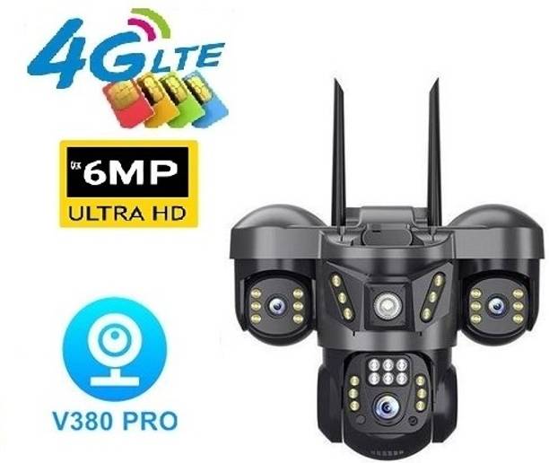 OSHSIZ 4G LTE Solar PTZ Triple Camera Outdoor CCTV with TF Card Support Security Camera