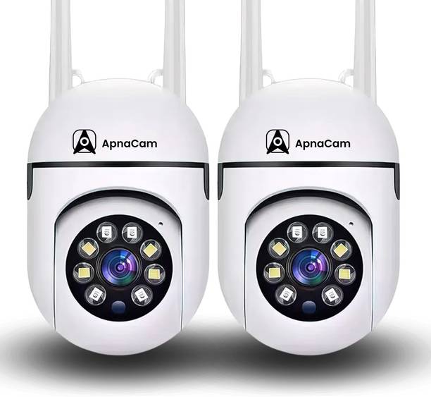 ApnaCam WiFi Mini PTZ 3MP Color Night Vision 1080p V380 Pro App Live View (Pack of 2) Security Camera