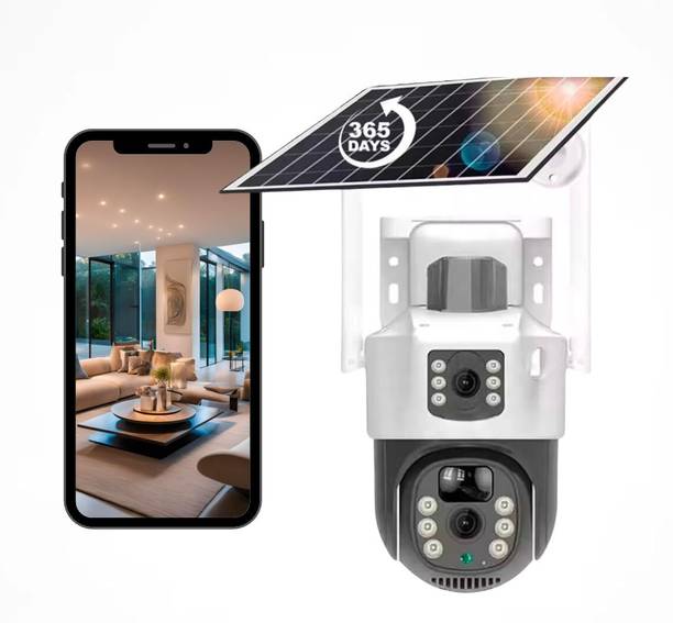 Monrix Solar 5MP + 5MP Dual Lens Full HD CCTV Security Camera | 4G Enabled, 360° Security Camera