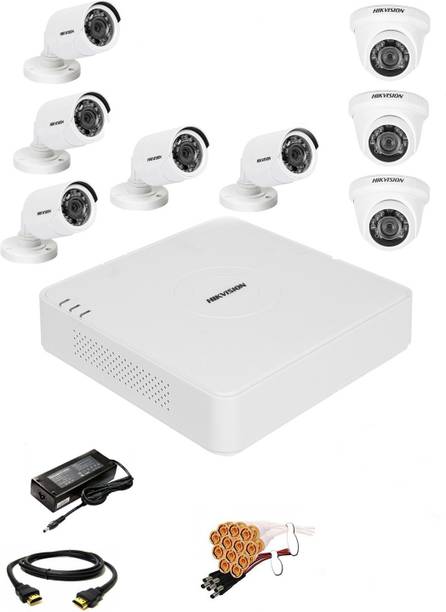 HIKVISION 8 Channal HD DVR 1080p 1Pcs,Outdoor Weatherproof Camera 720p 5Pcs,Indoor Camera 720p 3Pcs, Security Camera