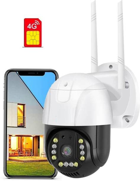 OSHSIZ 4G 5MP PTZ Sim Camera with Live View Two Way Intercomm IP 66 Support SD/SIM Card Security Camera