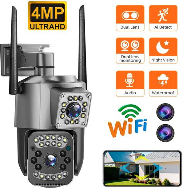 Divine creation Dual Lens 360° Smart Tracking 4MP PTZ Night Vision Weatherproof CCTV Camera C103 Security Camera