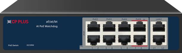 CP PLUS POE SWITCH 8PORT (CP-ANW-HPU8H2-N12) Security Camera