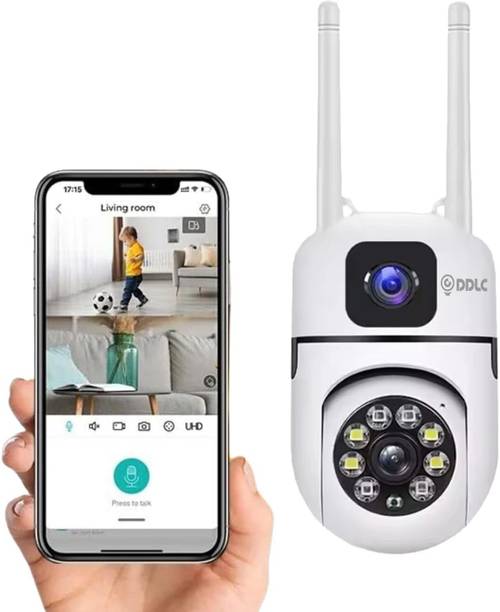 DDLC Wi-Fi Indoor Dual-Lens (4MP+4MP) Pan-Tilt Zoom CCTV Camera, Outdoor Indoor Security Camera