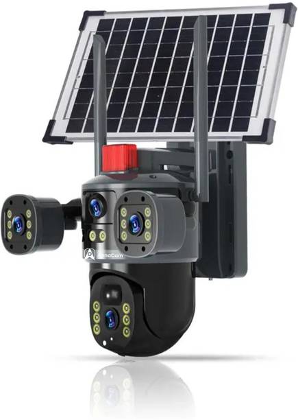 ApnaCam 12mp 4G Solar CCTV 3Lens Camera Live View,SD Card Support Night Vision Security Camera