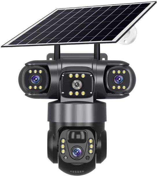 GiftNow 4G Solar 3 lens 12 MP Full HD Waterproof, Color Night Vision Security Camera