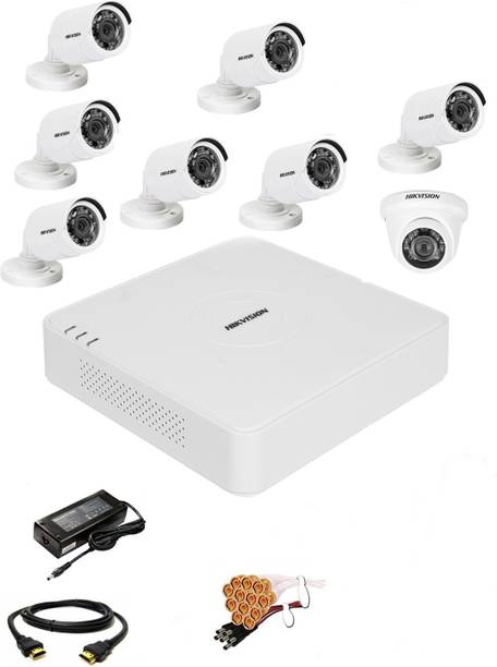 HIKVISION 8 Channal HD DVR 1080p 1Pcs,Outdoor Weatherproof Camera 720p 7Pcs,Indoor Camera 720p 1Pcs, Security Camera