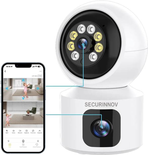 securinnov SECURINNOV Dual Lens WiFi IP 360° Camera 1920 X 2160 Full HD 3mp CCTV Security Camera