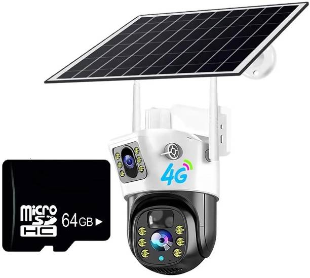 MANIA ELECTRO 4G SOLAR DUAL CAMERA 4MP LIVE VIEW Night Vision|| IP 66 WATER PROOF WITH 64GB Security Camera