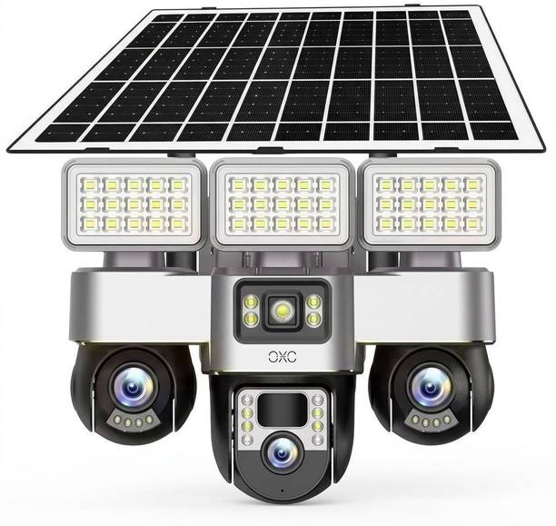 OneXsale 12+12+12MP FHD Solar Battery Powered 4G Triple PTZ IP67 Color Night Vision CCTV Security Camera