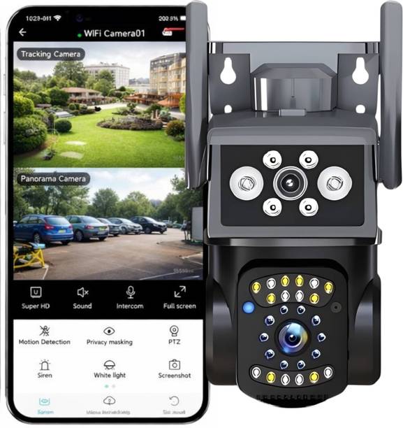 Bzrqx WiFi Camera Double Lens Vision DUAL LENS 360° Wireless Night Vision 2way Audio Security Camera