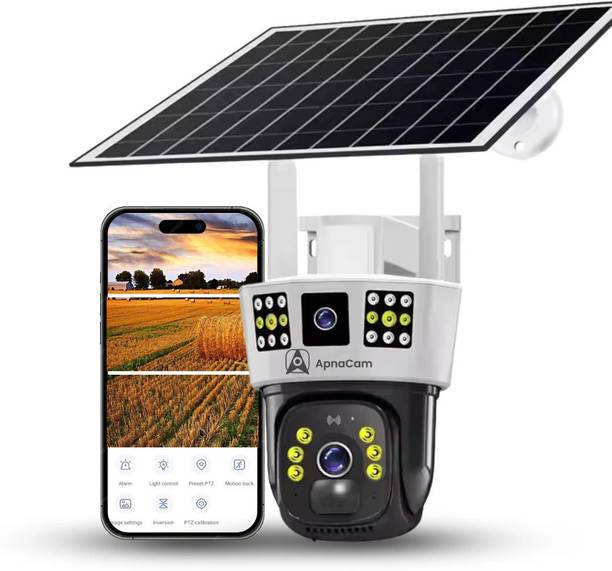 ApnaCam 5+2MP 4G Solar Powered Camera IR 30Mtr Night Vision IP66 Weatherproof Pan-Tilt Security Camera