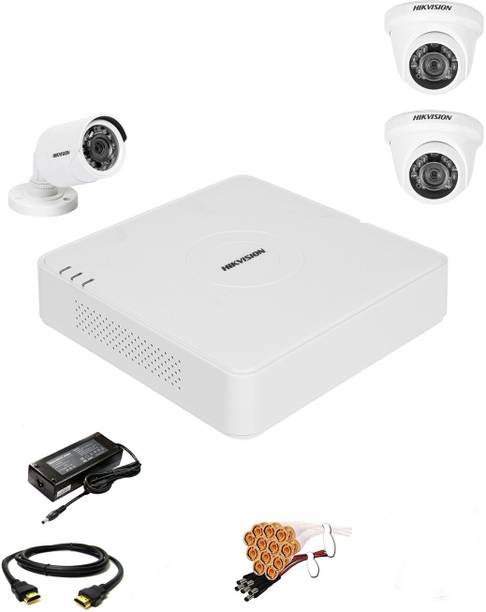 HIKVISION 4 Channal HD DVR 1080p 1Pcs,Outdoor Weatherproof Camera 720p 1Pcs,Indoor Camera 720p 2Pcs, Security Camera