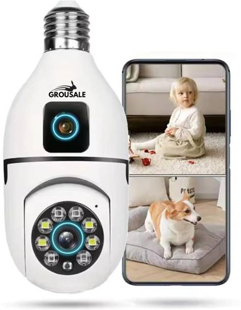 Grousale Supercam Bulb 4+4MP Dual Lens WiFi CCTV – FHD Indoor Security Camera