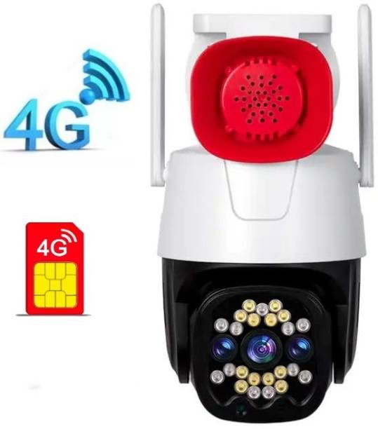 Bzrqx 4G SIM Supported IP66 3MP HD 360° TwoWay Audio V380 PTZ Camera SD Card Support Security Camera