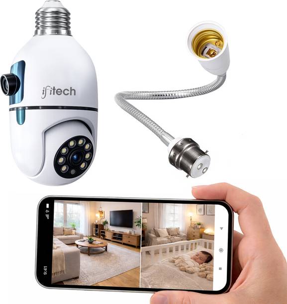 IFITech 4MP Ultra HD Dual-Lens CCTV WiFi Camera with Gooseneck Holder Security Camera