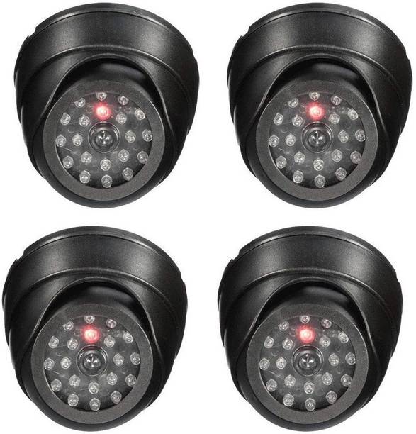 MOHAK 4 PCS Fake Security Camera Dummy Dome CCTV with Blinking Red LED Security Camera