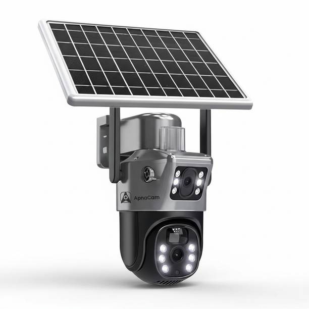 ApnaCam 5MP FHD 4G Solar Dual Lens Mini Pan-Tilt/Storage 128GB /Cloud CCTV Security Camera