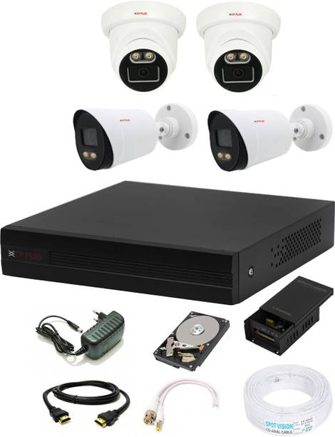 CP PLUS 4 Channal HD DVR,Color Nightvision Outdoor & Indoor Camera 2.4 MP,Hard Disk, Security Camera